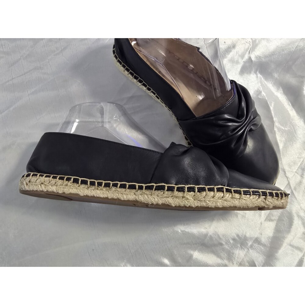 Talbots IZZY Knot Detail Espadrilles SOFT Comfort Size 9.5 Black Leather Slip-on - Picture 5 of 10